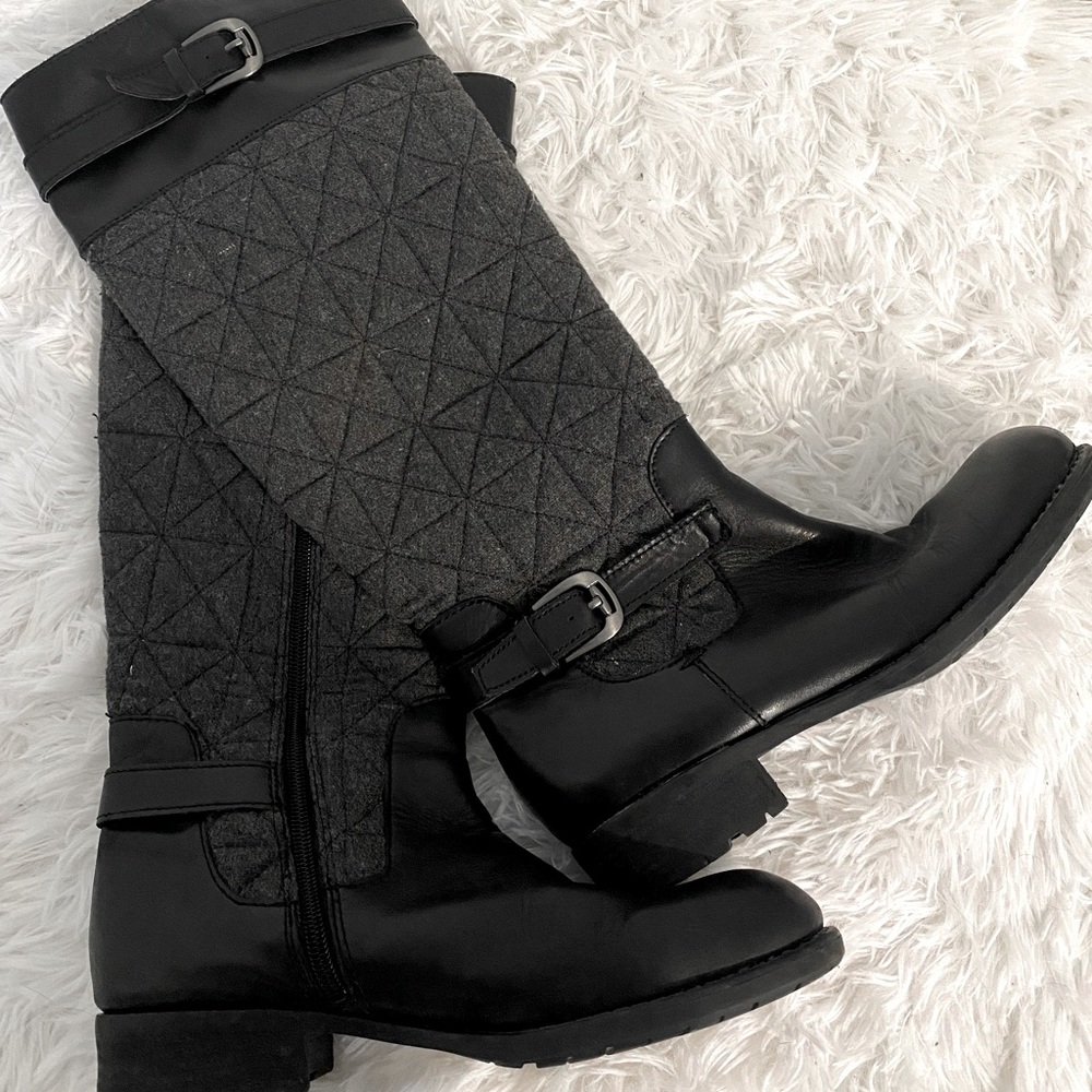 franco sarto black leather riding boots